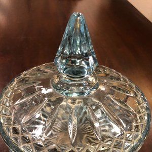 Indiana Glass Princess Pattern Covered Candy Dish with Pointed Finial Top